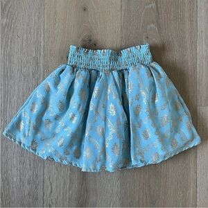 Peek Girls Skirt Sz 4/5 Blue/Gold Party Holidays *M18